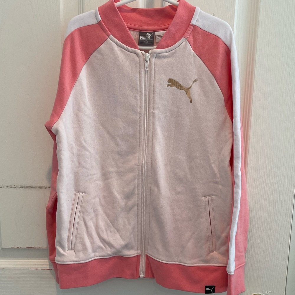 Puma Pink and White Kids Sweatshirt